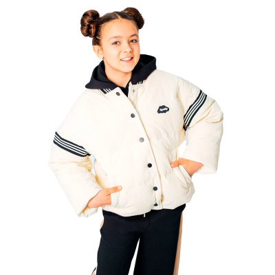 Куртка бомбер для девочки Deloras 22310 кремовая 1